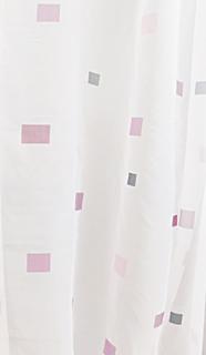 Fehér voila kész függöny lila szürke kockás 250x110cm