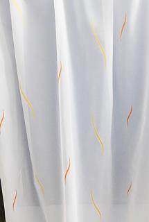 Fehér voila kész függöny narancs terra hullámos /Cikksz:01150130
