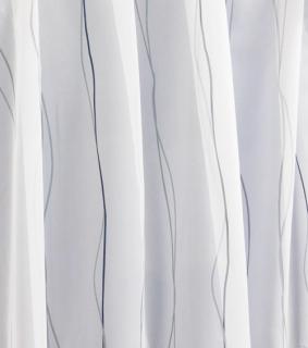 Fehér voila kész függöny szürke hullámos 140x190cm /Cikksz:01150037
