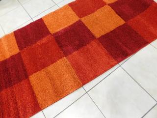Narancs terra kockás shaggy szálú kész szőnyeg