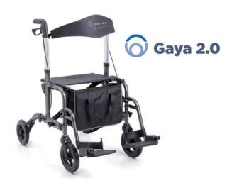 Gaya  2.0 két funkciós összecsukható aluminium rollátor/kerekesszék egyben