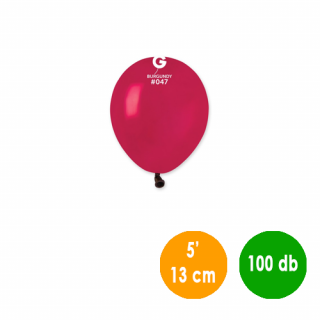 13 cm-es bordó gumi léggömb - 100 db / csomag