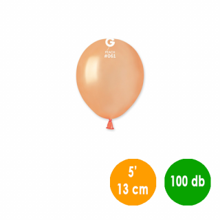 13 cm-es metál barack gumi léggömb - 100 db / csomag