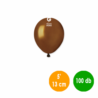 13 cm-es metál barna gumi léggömb - 100 db / csomag