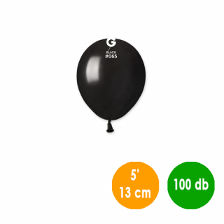 13 cm-es metál fekete gumi léggömb - 100 db / csomag