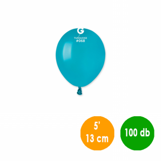 13 cm-es türkíz gumi léggömb - 100 db / csomag