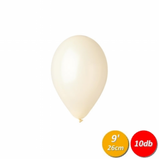 26 cm-es metál ivory gumi léggömb - 10 db / csomag