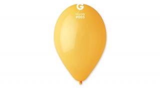 26 cm-es napsárga gumi léggömb - 10 db / csomag