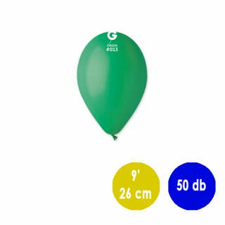 26 cm-es sötétzöld gumi léggömb - 50 db / csomag