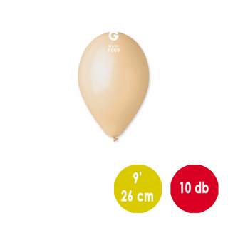 26 cm-es testszínű gumi léggömb - 10 db / csomag