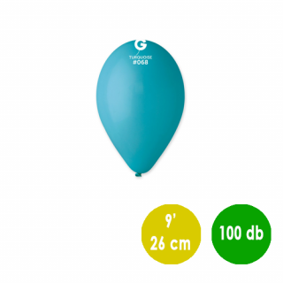 26 cm-es türkiz gumi léggömb - 100 db / csomag