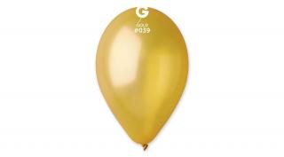 30 cm-es metál arany színű gumi léggömb - 100 db / csomag