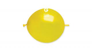 33 cm-es bóbitás metál citromsárga gumi léggömb - 100 db / csomag