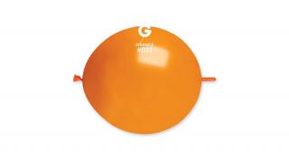 33 cm-es bóbitás metál narancssárga gumi léggömb - 100 db / csomag