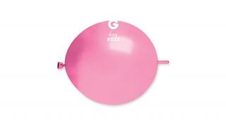 33 cm-es bóbitás metál rózsaszín gumi léggömb - 100 db / csomag