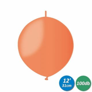 33 cm-es bóbitás narancssárga gumi léggömb - 100 db / csomag