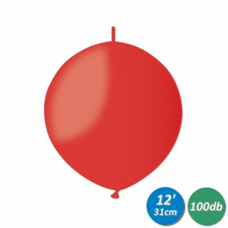 33 cm-es bóbitás piros gumi léggömb - 100 db / csomag