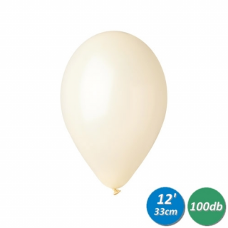 33 cm-es metál ivory gumi léggömb - 100 db / csomag