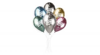 33 cm-es Shiny  Sparkling Happy Birthday csillagos printelt gumi léggömb - 25 db / csomag