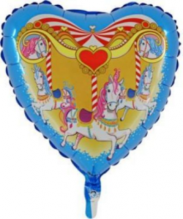45 cm-es szív alakú cirkuszi ló fólia lufi