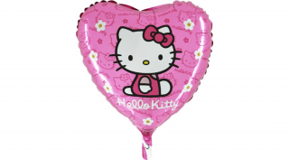 45 cm-es szív alakú pink Hello Kitty fólia lufi