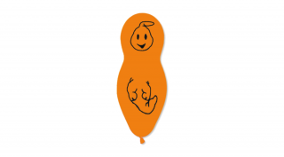 55 cm-es narancssárga, Halloween szellem gumi léggömb - 10 db / csomag