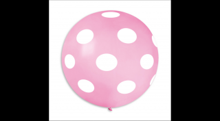 80 cm-es pöttyös pink gumi léggömb