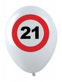 Behajtani tilos gumi léggömb 21. születésnapra - 30 cm, 12 db / csomag