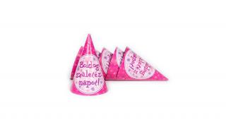 Boldog Születésnapot pink csákó - 6 db / csomag