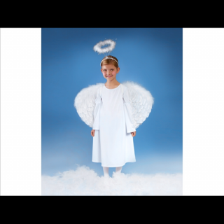 Fehér angyal jelmez 5-6 éves kislányoknak - 112 cm - 116 cm