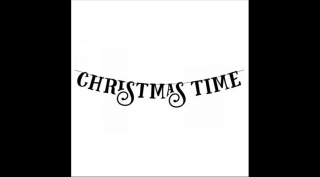 Fekete Christmas Time felirat - 14 cm x 80 cm