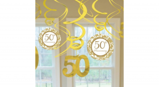 Függő dekoráció 50. évfordulóra 12 db/cs.