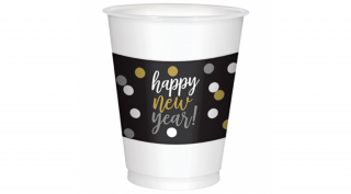 Happy New Year műanyag pohár - 473 ml, 25 db / csomag