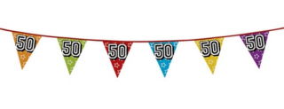 Hologramos zászló 50. születésnapra - 8 m, 16 zászlóval