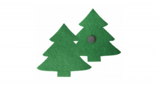 Hűtőmágnes - Karácsonyfa formájú zöld  75 x 75 mm
