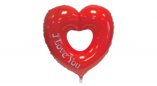 JumboShape - I love you feliratos, szív alakú fólia lufi