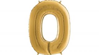 JuniorShape - arany színű 0-ás szám fólia lufi