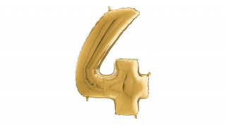 JuniorShape - arany színű 4-es szám fólia lufi