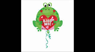 JuniorShape - Kiss Me! Béka fólia lufi
