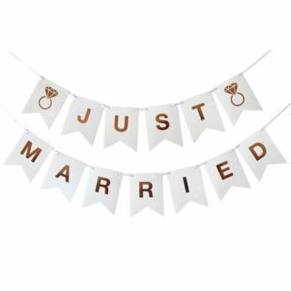 Just Married papír girland - 300 cm