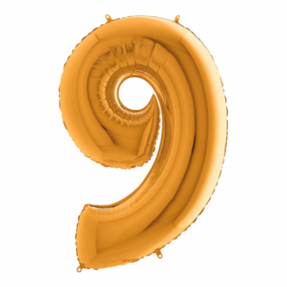 MegaShape - arany színű 9-es szám fólia lufi