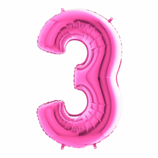MegaShape - pink 3-as szám fólia lufi