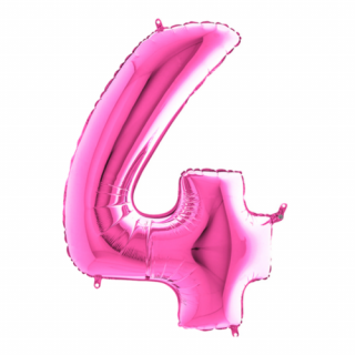 MegaShape - pink 4-es szám fólia lufi