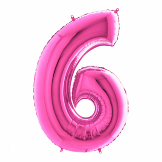 MegaShape - pink 6-os szám fólia lufi