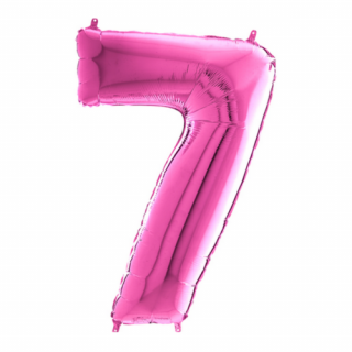 MegaShape - pink 7-es szám fólia lufi