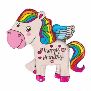 MegaShape - Rainbow Birthday Pony fólia lufi