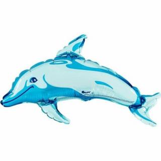 Mini - Kék delfin fólia lufi