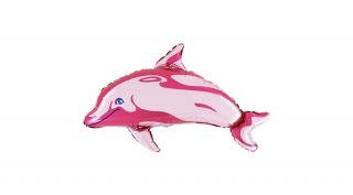 Mini - Rózsaszín delfin fólia lufi