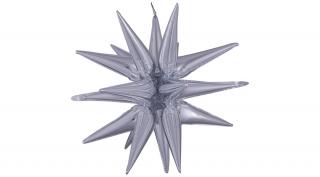 Multi - mágikus ezüst csillag fólia lufi, 76 x 88 cm