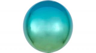 Orbz - 40 cm-es ombre kék-zöld fólia lufi